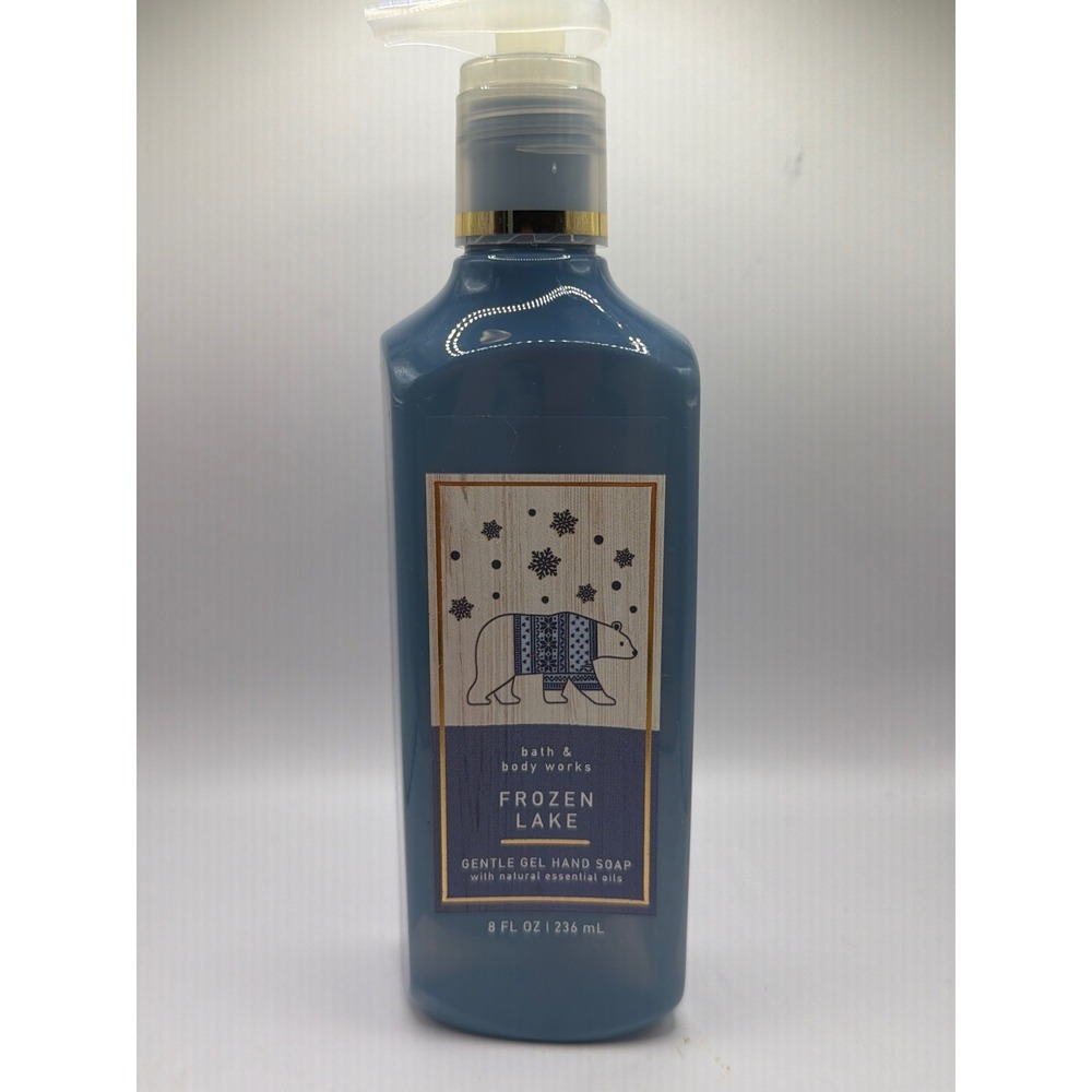NEW Bath & Body Works Hand Soap 8 oz Blue Frozen Lake Gentle Gel Pump Retired